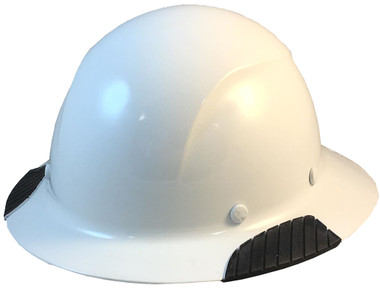 Actual Carbon Fiber Hard Hat - Full Brim White  - Oblique View
