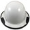 Actual Carbon Fiber Hard Hat with Protective Edge - Full Brim White  - Front View