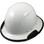 Actual Carbon Fiber Hard Hat with Protective Edge - Full Brim White  - Oblique View