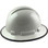 Pyramex Full Brim RIDGELINE Hard Hat Shiny White Pattern with Protective Edge - Left View 