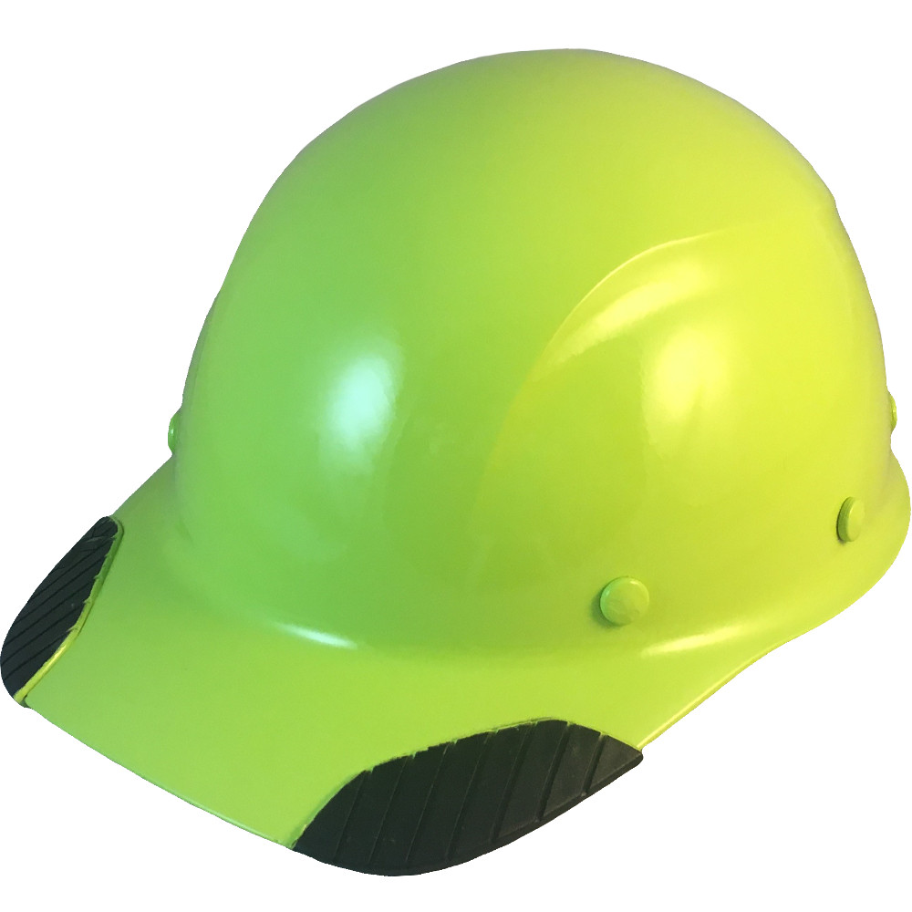 green fiberglass hard hat