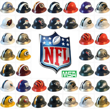 All MSA NFL Full Brim Hard Hats