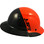 Actual Carbon Fiber Hard Hat - Full Brim Glossy Black and High Vision Orange  - Right View