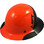 Actual Carbon Fiber Hard Hat - Full Brim Glossy Black and High Vision Orange  - Oblique View