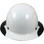 Actual Carbon Fiber Hard Hat - Full Brim Glossy Black and White - Front View