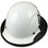 Actual Carbon Fiber Hard Hat with Protective Edge - Full Brim Glossy Black and White - Oblique View