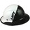 Actual Carbon Fiber Hard Hat with Protective Edge - Full Brim Glossy Black and White - Left View