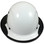 Actual Carbon Fiber Hard Hat with Protective Edge - Full Brim Glossy Black and White - Front View