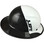Actual Carbon Fiber Hard Hat with Protective Edge - Full Brim Glossy Black and White - Right View