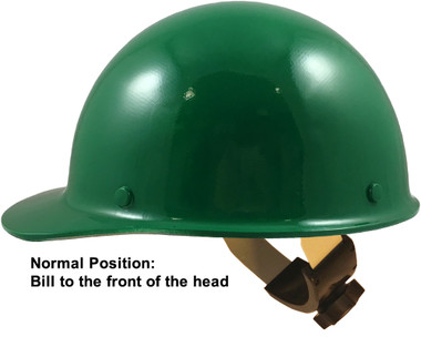 Skullgard Cap Style Hard Hats With Swing Suspension Green - Swing Suspension in Normal Position