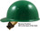 Skullgard Cap Style Hard Hats With Swing Suspension Green - Swing Suspension in Reverse Position