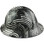Black and White USA Flag Hydro Dipped Hard Hats Full Brim Style - Left View