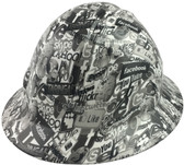 Social Media Style Full Brim Hydro Dipped Hard Hats - Oblique View