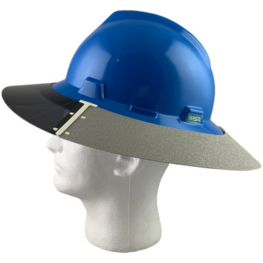 MSA Full Brim V-Guard Hard Hat with Sun Shield - Blue