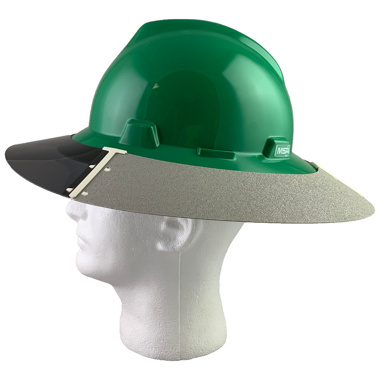 MSA Full Brim Green Hard Hat with Sun Shield Buy Online at T.A.S.C.O.
