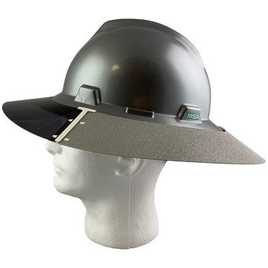 MSA Full Brim V-Guard Hard Hat with Sun Shield - Silver