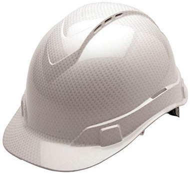  Pyramex Ridgeline Vented Cap Style Hard Hat with Shiny White Graphite Pattern 