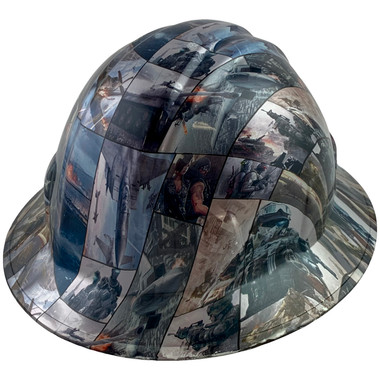 Video Games Design Full Brim Hydro Dipped Hard Hats - Oblique View