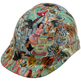 Vintage Pin Up Girls Cap Style Hydro Dipped Hard Hats - Oblique Left