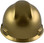 MSA V-Gard Cap Style Metallic Gold Hard Hats with One Touch Suspension - Back View