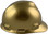 MSA V-Gard Cap Style Metallic Gold Hard Hats with One Touch Suspension - Right Side View - Front View