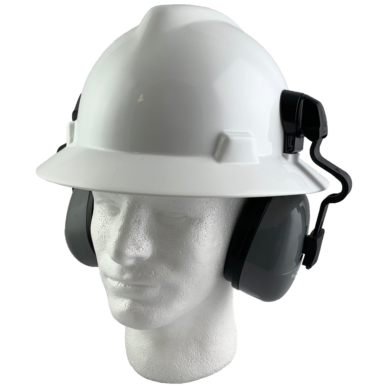 MSA Full Brim White Hard Hat with 