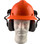MSA Full Brim V-Guard Hard Hat with Earmuff Attachment - Hi Viz Orange