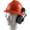 MSA Full Brim V-Guard Hard Hat with Earmuff Attachment - Orange