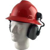 MSA Full Brim V-Guard Hard Hat with Earmuff Attachment - Red