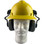 MSA Full Brim V-Guard Hard Hat with Earmuff Attachment - Yellow