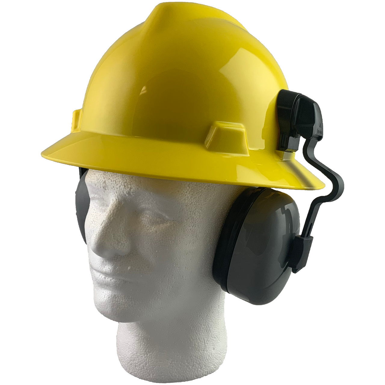 hard hat with glasses and ear defenders