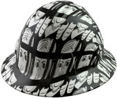 Lock Her Up Design Full Brim Hydro Dipped Hard Hats - Oblique View
