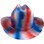 Outlaw Cowboy Hardhat with Ratchet Suspension Textured Patriotic Colors- Front View