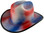 Outlaw Cowboy Hardhat with Ratchet Suspension Textured Patriotic Colors with Protective Edge