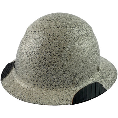 Actual Carbon Fiber Hard Hat - Full Brim Textured Stone - Oblique View