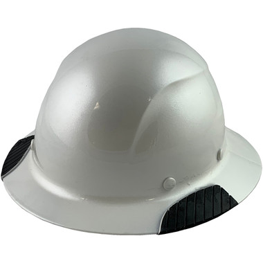 Actual Carbon Fiber Hard Hat - Full Brim Pearl White - Oblique View