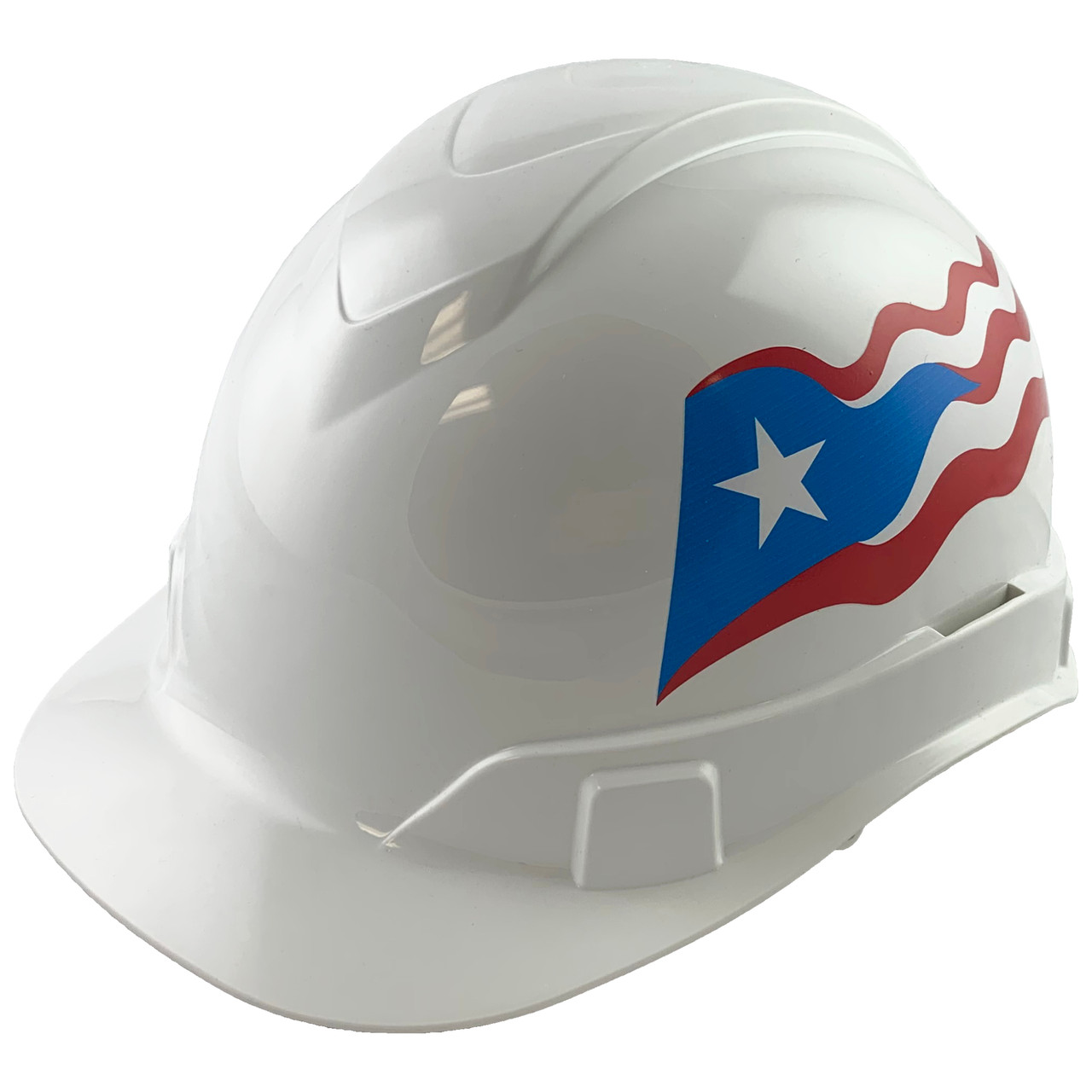 Pyramex Ridgeline Cap Style Hard Hats Puerto Rican Flag T.A.S.C.O.