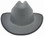 Outlaw Cowboy Hardhat with Ratchet Suspension Textured Granite Gray with edge  
Front View