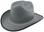Outlaw Cowboy Hardhat with Ratchet Suspension Textured Granite Gray with edge - Left Side Oblique View