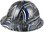 Blue Lives Matter Design Full Brim Hydro Dipped Hard Hat ~ Right Side View