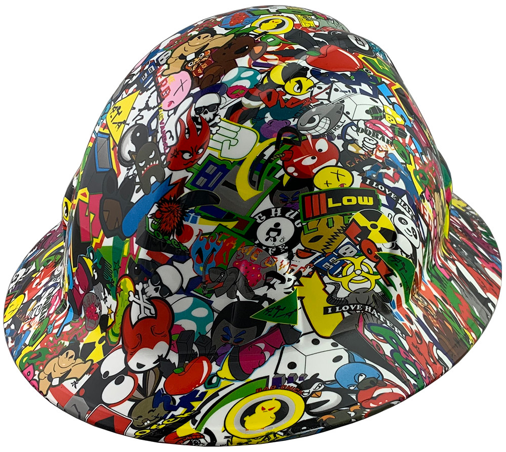 Download Sticker Bomb 5 Design Full Brim Hydro Dipped Hard Hats ...