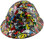 Sticker Bomb 5 Design Full Brim Hydro Dipped Hard Hats - Oblique View