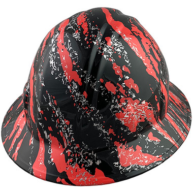 Rip and Tear Design Full Brim Hydro Dipped Hard Hats - Oblique View