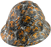 Fighting Tiger Design Full Brim Hydro Dipped Hard Hats - Oblique View