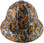 Fighting Tiger Design Full Brim Hydro Dipped Hard Hats - Front View