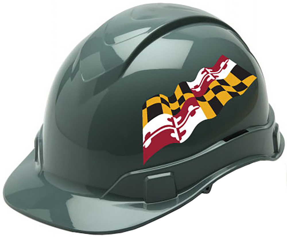 Pyramex Ridgeline Cap Style Hard Hats Maryland Flag Decal T.A.S.C.O.