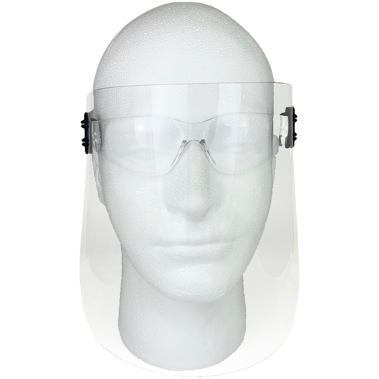 President Draak Kerel ERB Clip-On Disposable Face Shield with Fog Free Gateway Starlite Safety  Glasses w/ Clear Lens (KIT-4160-4679)