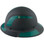 Actual Carbon Fiber Hard Hat - Full Brim Matte Black with Reflective Green Decal Kit Applied 