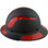 Actual Carbon Fiber Hard Hat - Full Brim Matte Black with Reflective Red Decal Kit Applied