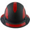 Actual Carbon Fiber Hard Hat - Full Brim Matte Black with Reflective Red Decal Kit Applied